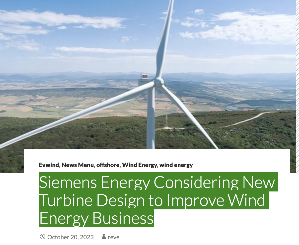 Siemens Energy Considering New Turbine Design to Improve Wind Energy ...