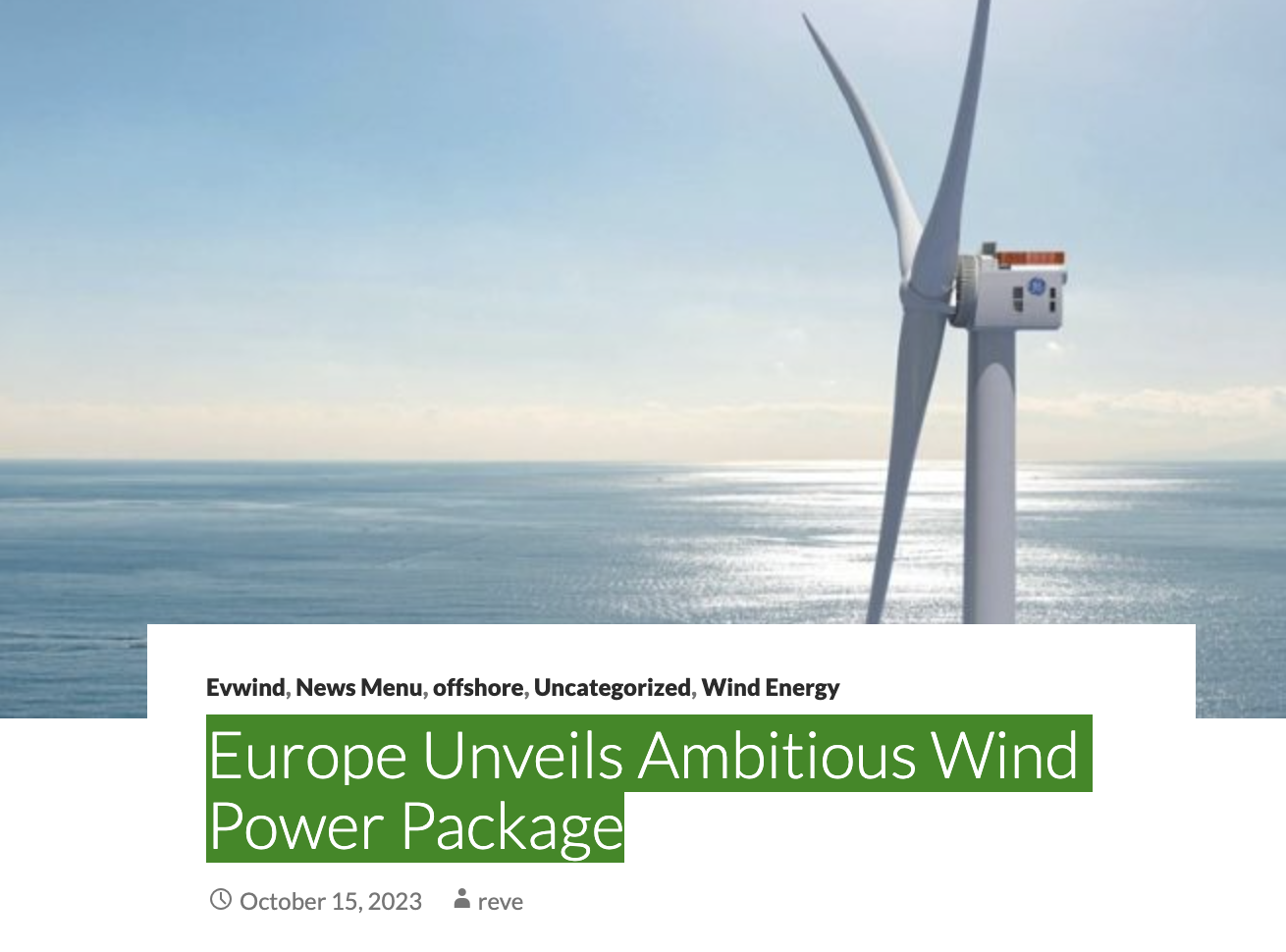 Windmill Package Europe Unveils Ambitious Wind Power Package | Solar Now
