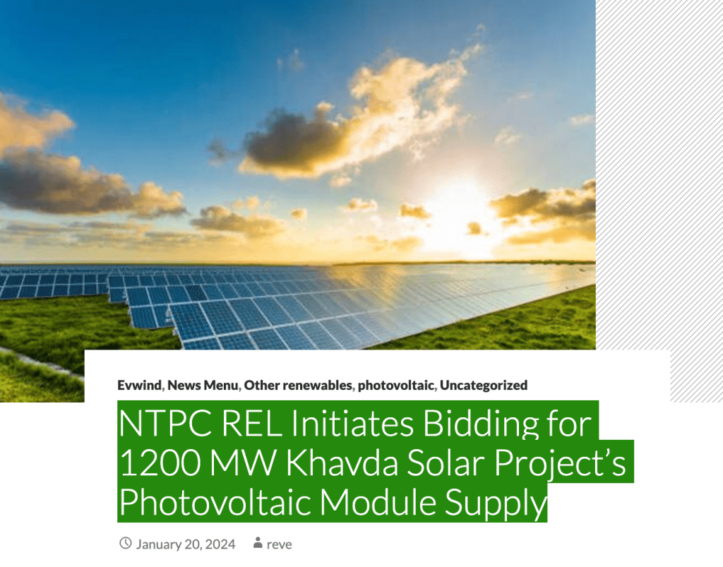NTPC REL Initiates Bidding for 1200 MW Khavda Solar Project’s ...