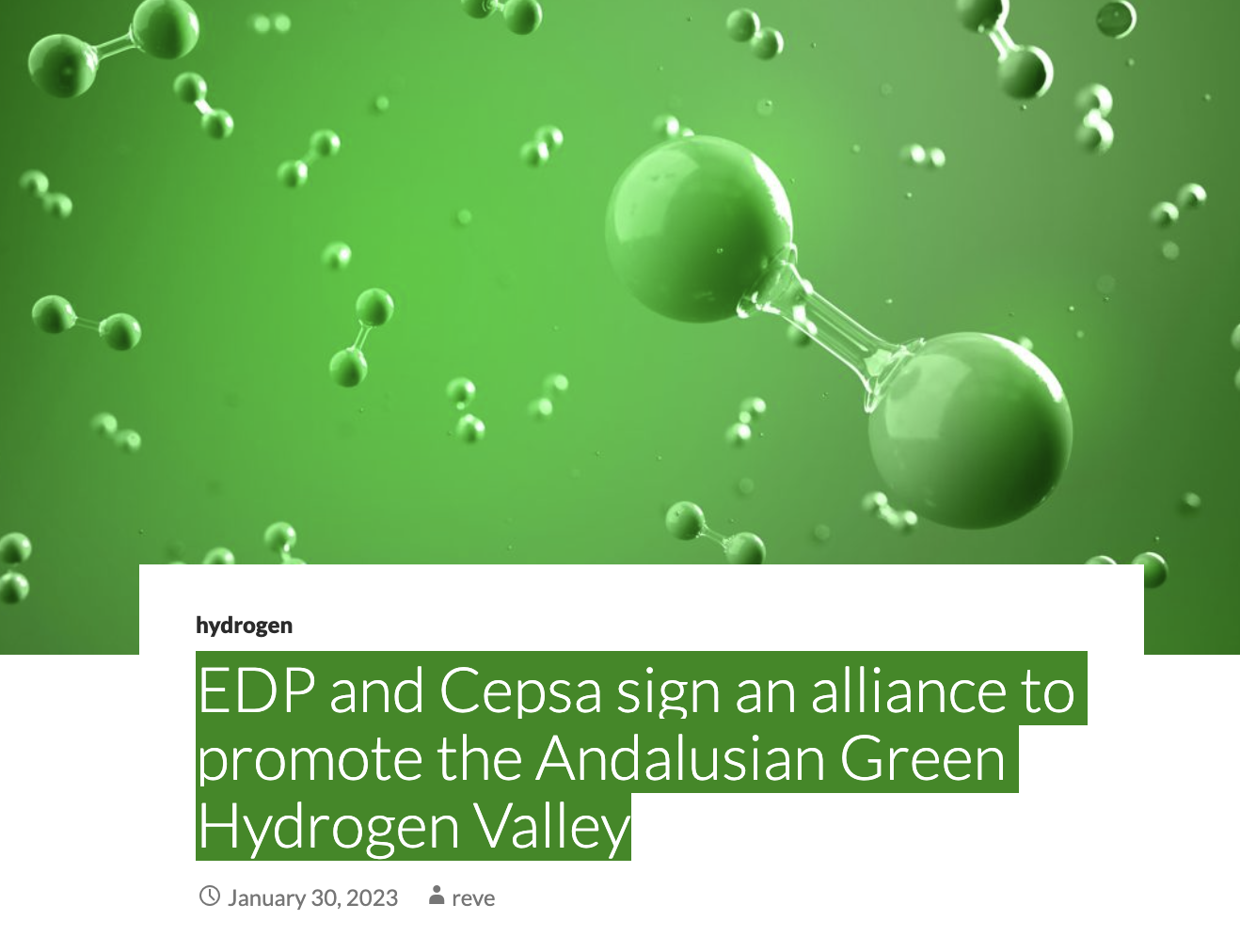 Edp Signs EDP and Cepsa sign an alliance to promote the Andalusian Green Hydrogen ...