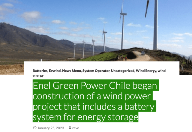 Enel Green Power Chile Began Construction Of A Wind Power Project That