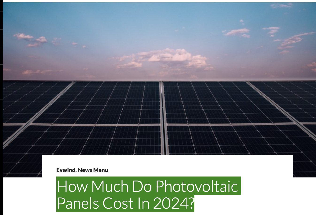 How Much Do Photovoltaic Panels Cost In 2024? | Solar Now