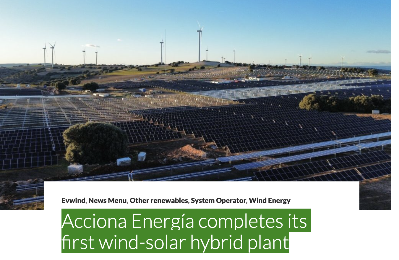 Acciona Energía completes its first wind-solar hybrid plant | Solar Now